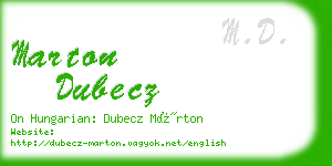 marton dubecz business card